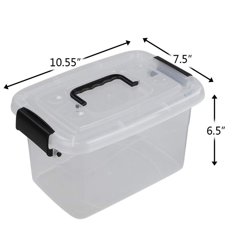 Ramddy 5 Quart Clear Plastic Bins with Lid, Versatile Latching Box with Black Handles, 6 Packs - Image 2